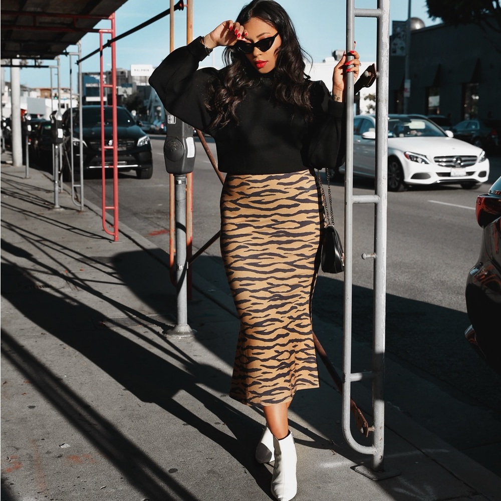 ASOS Animal Print Maxi Skirt